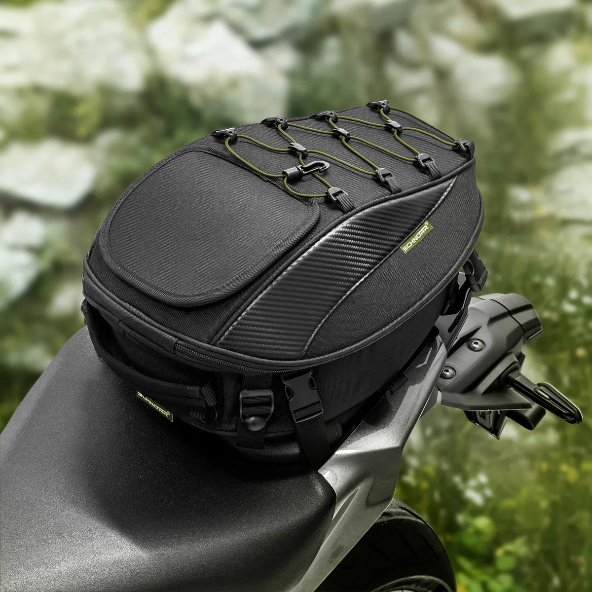 Motorrad Hecktasche 30 L - SCHNORR TB30 mit Regenschutz kompatibel mit Yamaha MT-07