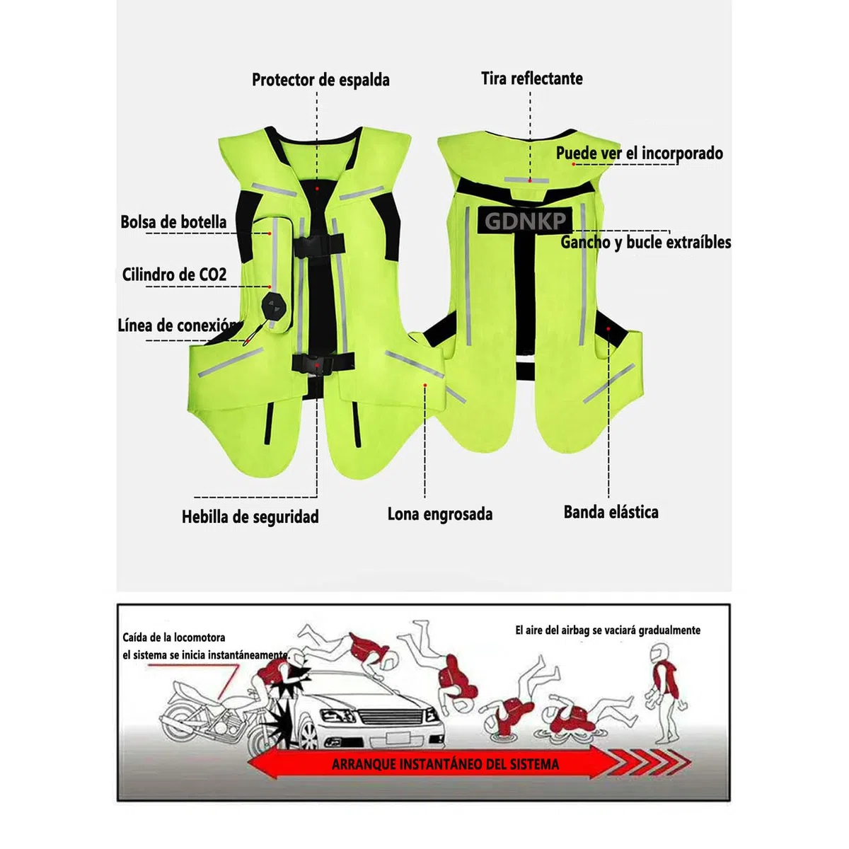 Airbag Weste Motorrad Reiten Für Herren Zertifiziert Professionelle Verstellbare Reflektierend Motocross Schutzkleidung