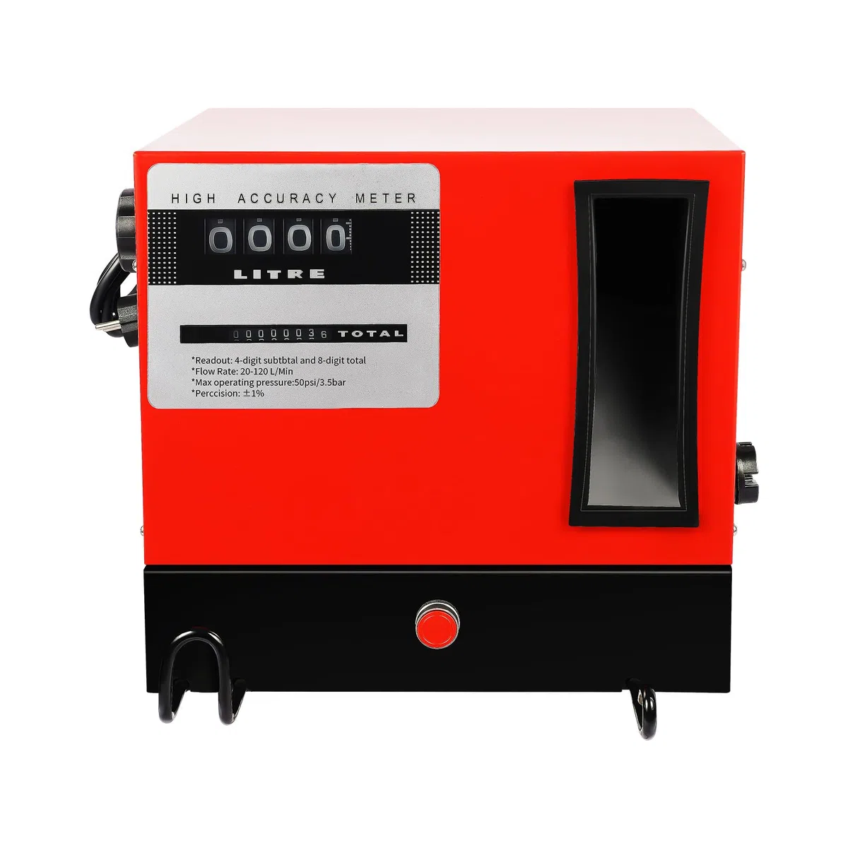 Wiltec Heizöl- und Dieselpumpe 230V/550W 60l/min selbstansaugend, zur Wandmontage, Zapfpistole mit Abschaltautomatik, Kraftstoffpumpe,Red, Black