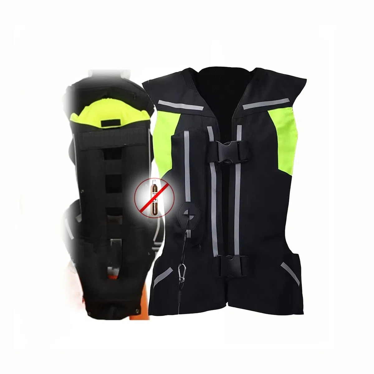 Mit Hals Airbag Motorrad Airbagweste Motocross -Schutzjacke Wird for Motorräder, Reitabführungen Verwendet(Black,M)