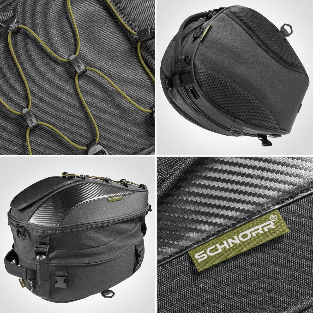 Motorrad Hecktasche 30 L - SCHNORR TB30 mit Regenschutz kompatibel mit Yamaha MT-07