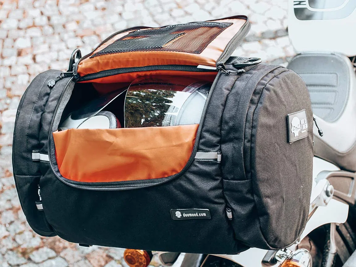 Motorrad Hecktasche, rollenförmig, aus wasserdichtem Cordura, 51 Liter Fassungsvermögen + zusätzliche Regenhülle inklusive (Cordura, L (51 L))