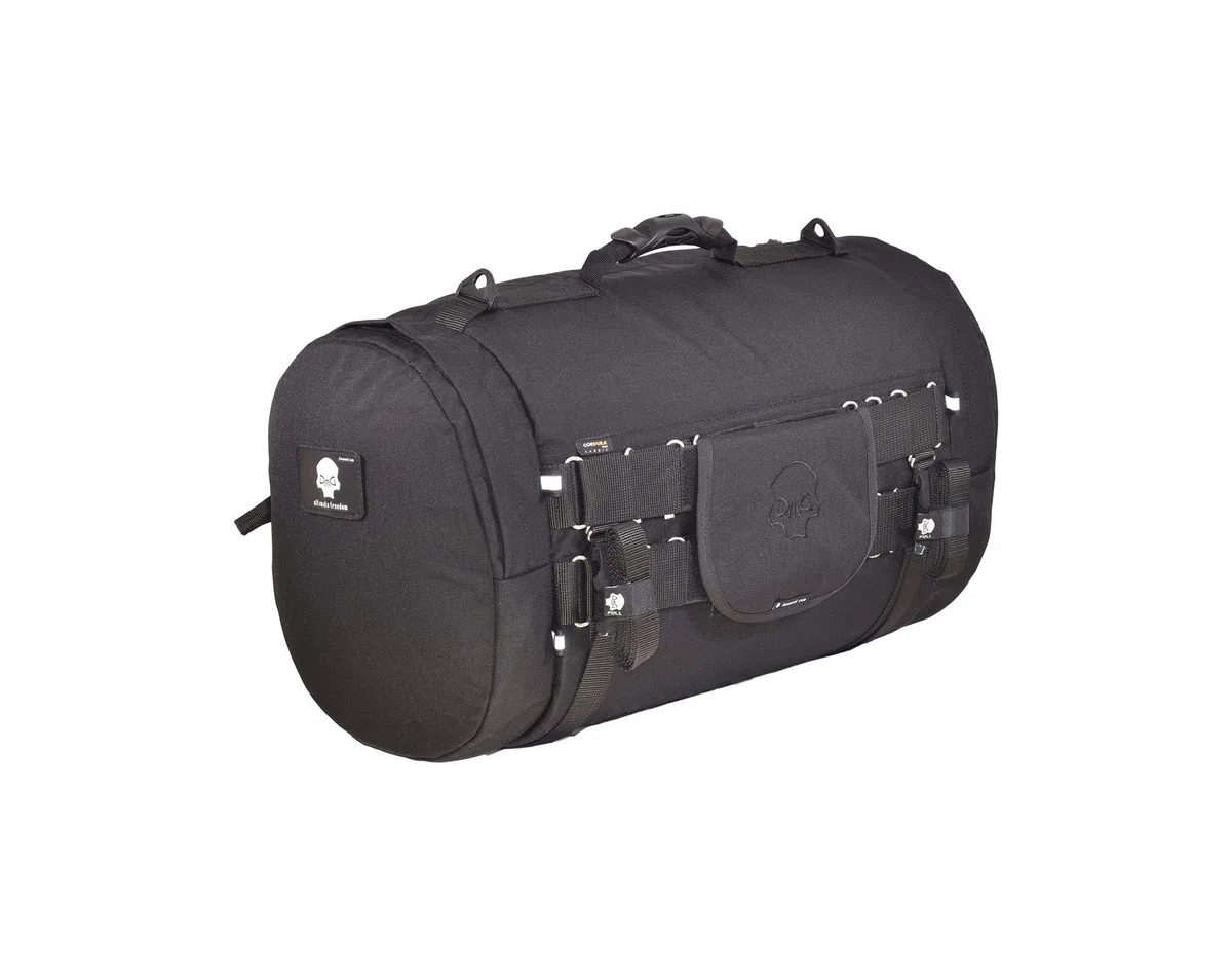 Motorrad Hecktasche, rollenförmig, aus wasserdichtem Cordura, 51 Liter Fassungsvermögen + zusätzliche Regenhülle inklusive (Cordura, L (51 L))