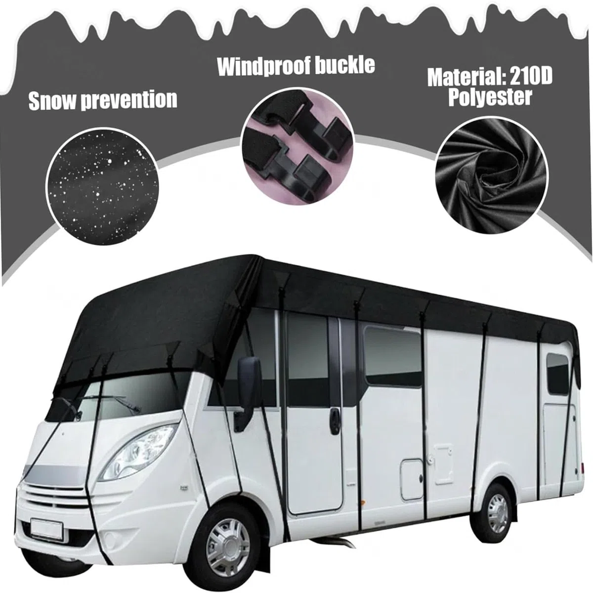 Wohnmobil-Dachabdeckung aus 210D Oxford-Gewebe, wasserdicht, faltbar, leicht zu reinigen, für Wohnwagen