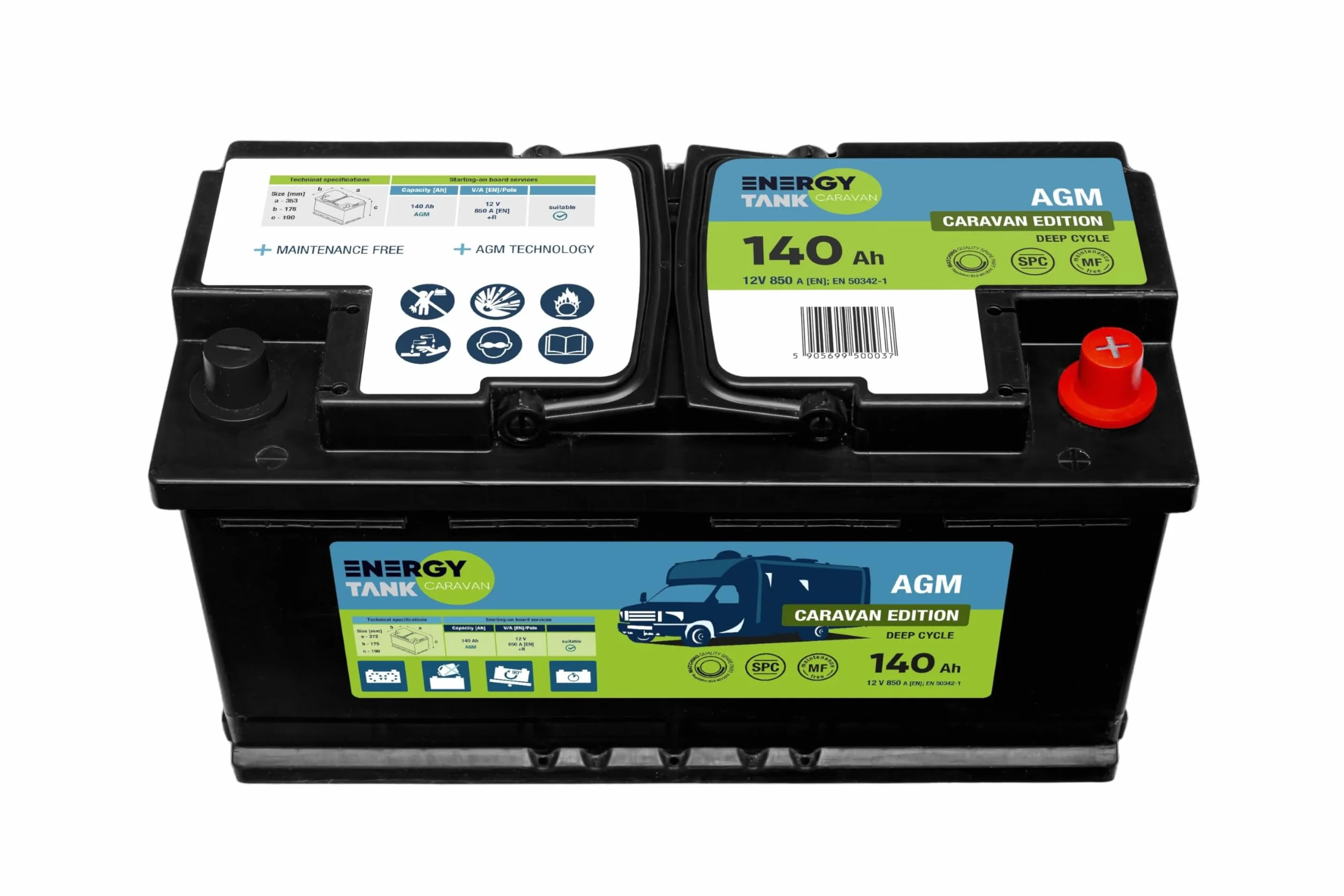 Solar Batterie AGM 12V 140Ah für Wohnmobil und Mover | AGM Versorgungsbatterie für Wohnmobil, Mover und weitere mobile Anwendungen