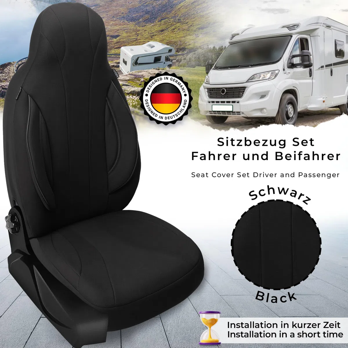 BREMER SITZBEZÜGE Wohnmobil Schonbezüge für Mobilvetta Admiral (WPL403)