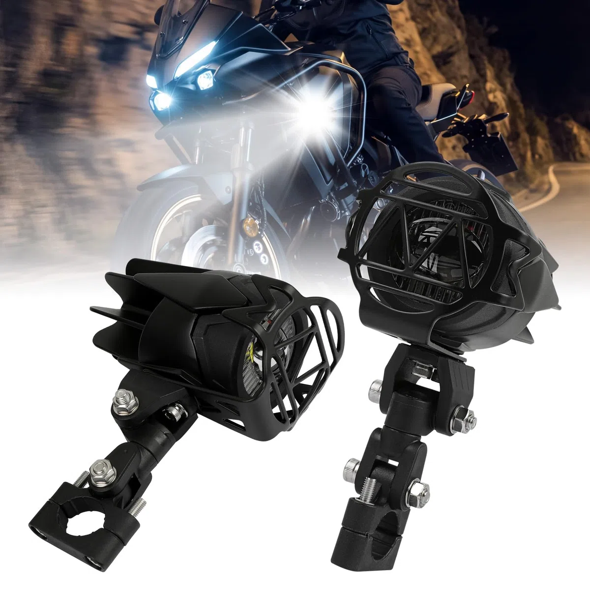 DREAMIZER 40W LED Motorrad Zusatzscheinwerfer, E-geprüfte 4000LM LED-Nebelscheinwerfer, IP67 Wasserdicht, Kompatibel mit Dirtbikes, E-Bikes, Rollern, Schneemobilen, ATVs und UTVs.
