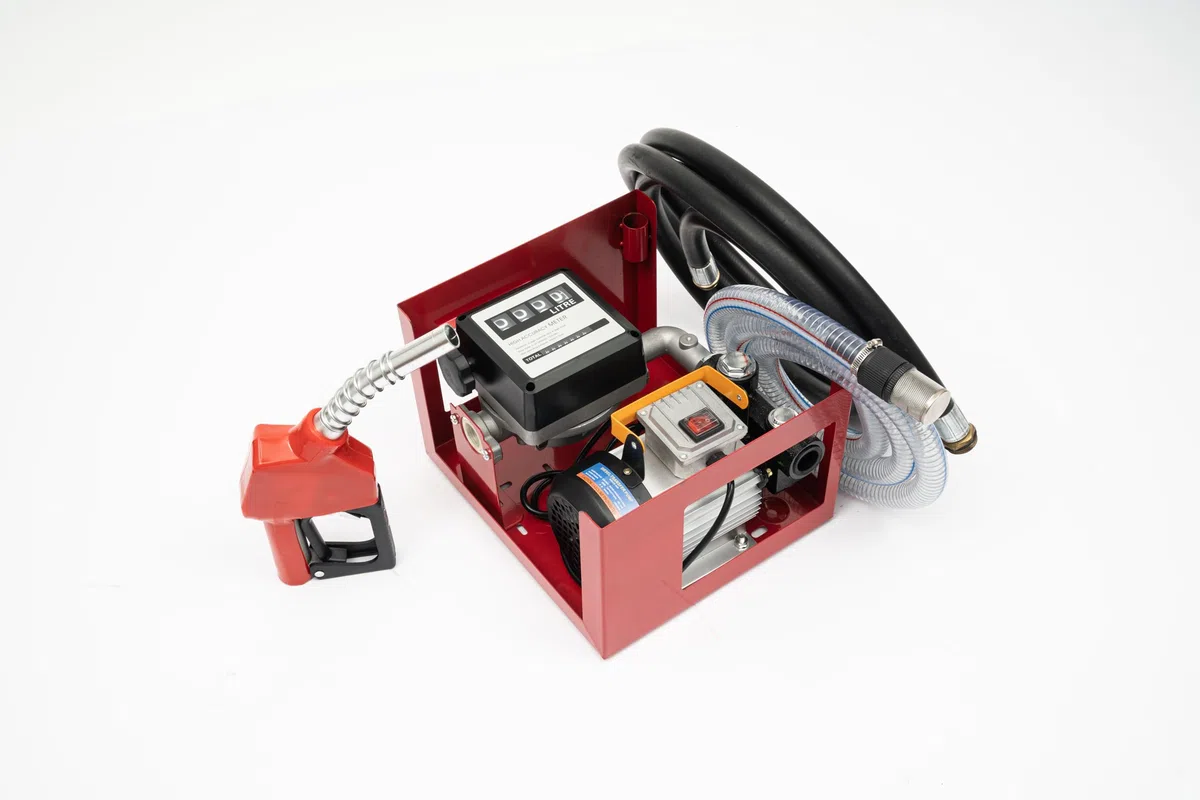 Professionelle Diesel Pumpe 550w - Hochleistungs-Ölabsaugpumpe Für Kraftstoffe - Langlebig Und Zuverlässig Aus Gusseisen, Kupfer, Stahl Und PVC - Max. Fördermenge 60 l/Min, Max.