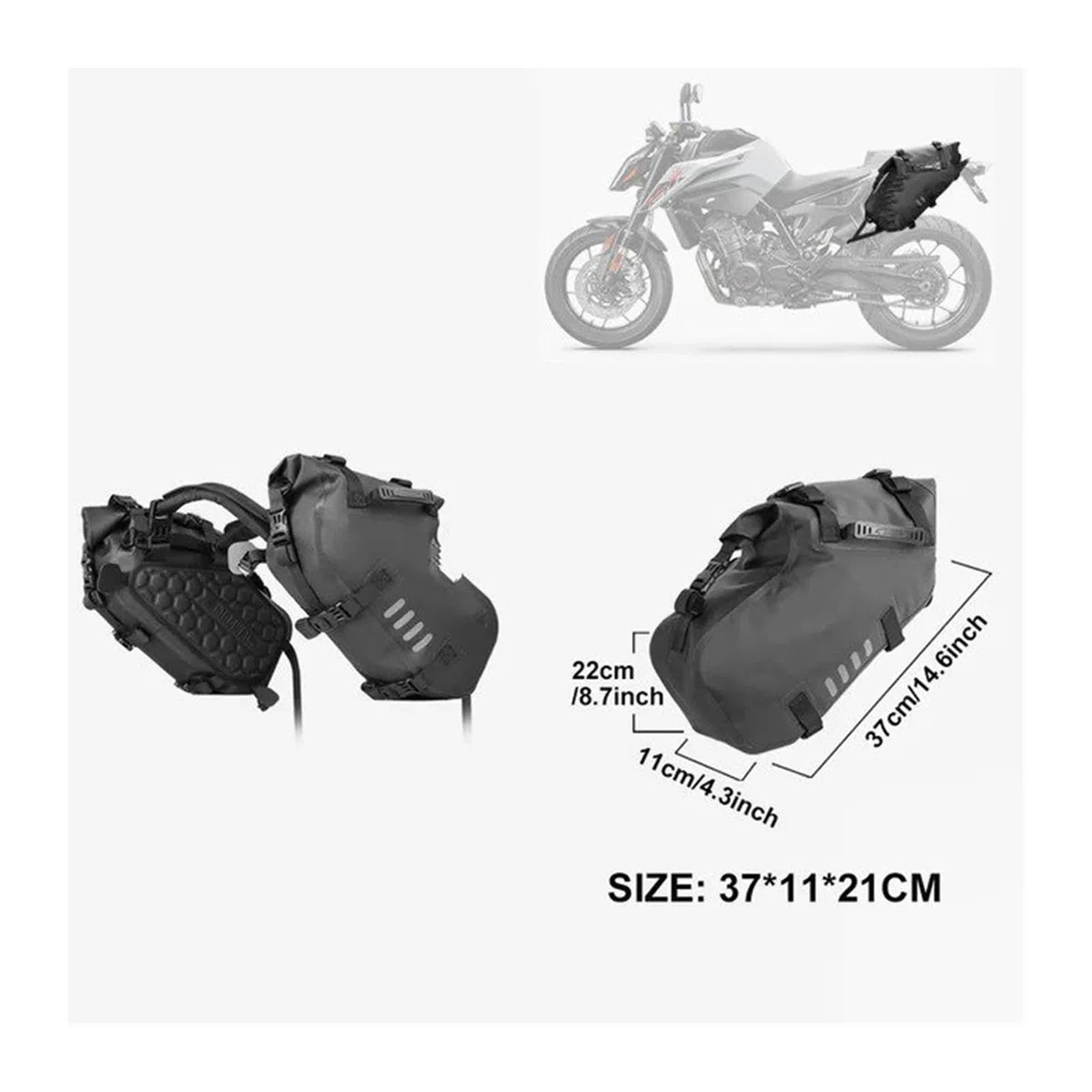 Multifunktional Motorradtasche wasserdichte 18L/28L/48L Große Links Rechts Doppelseite 2PCS Motor Pannier Motorradtasche(Black-18L(9L-2 pcs))