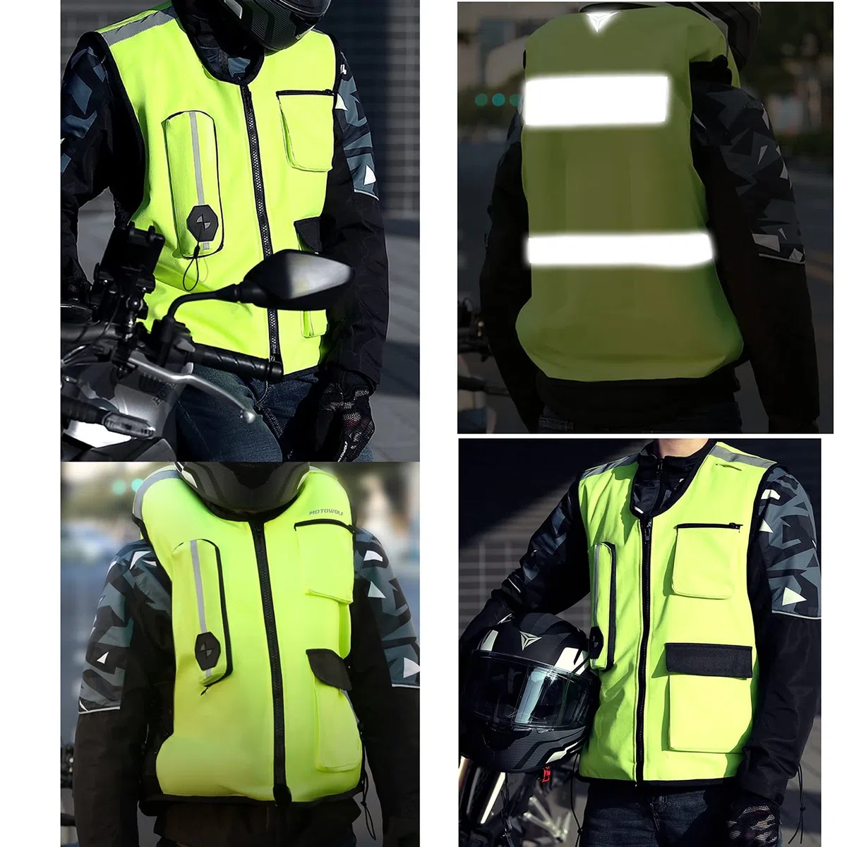 Leichte Airbagweste Hohe Sichtbarkeit Anti-Fall-Motorrad-Airbag-Weste Leicht Zu Reinigen, Geeignet for Erwachsene Männer Und Frauen Motorradgeräte (Ohne CO2-Tintenpatronen)