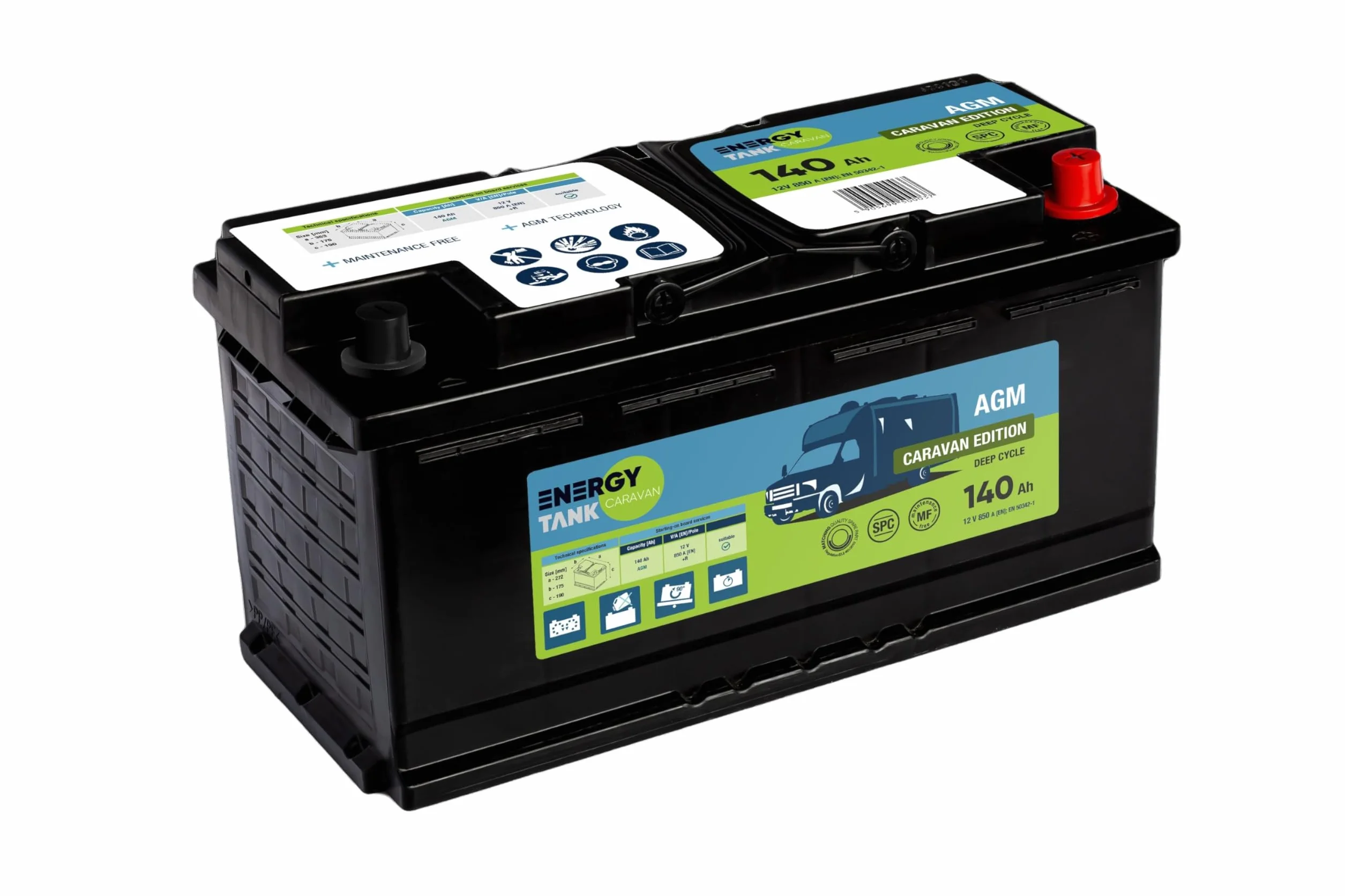 Solar Batterie AGM 12V 140Ah für Wohnmobil und Mover | AGM Versorgungsbatterie für Wohnmobil, Mover und weitere mobile Anwendungen