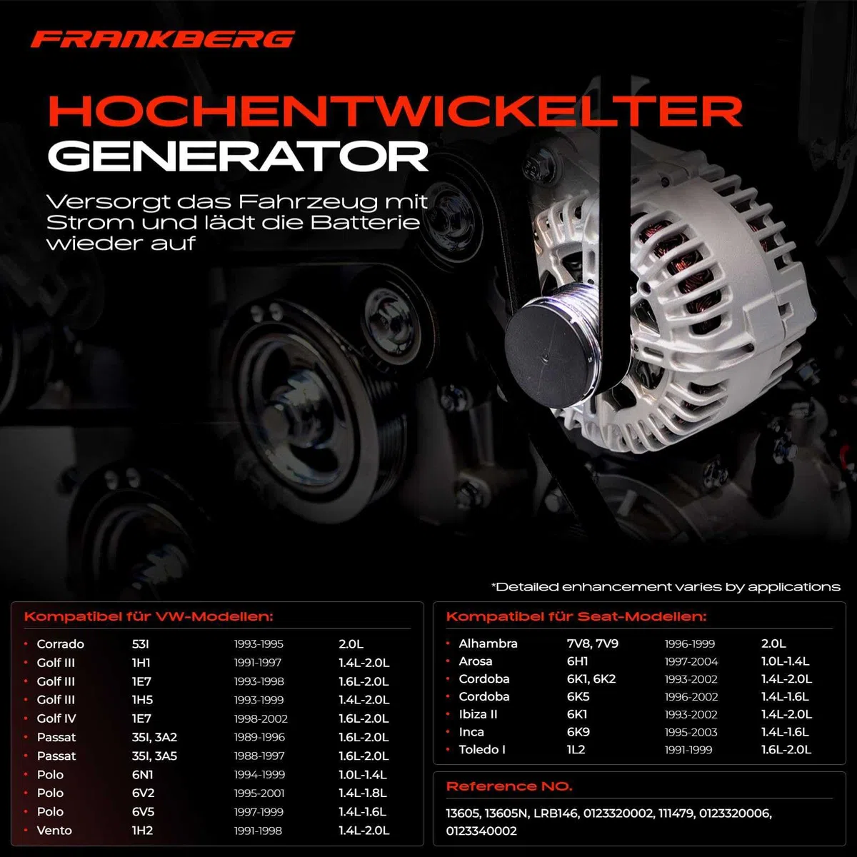 Frankberg Lichtmaschine Generator 90A 0123320006